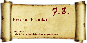 Freier Bianka névjegykártya